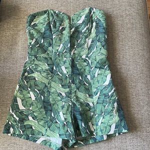 Tropical Strapless Romper